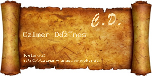 Czimer Dénes névjegykártya