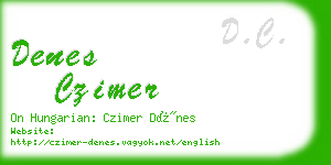 denes czimer business card